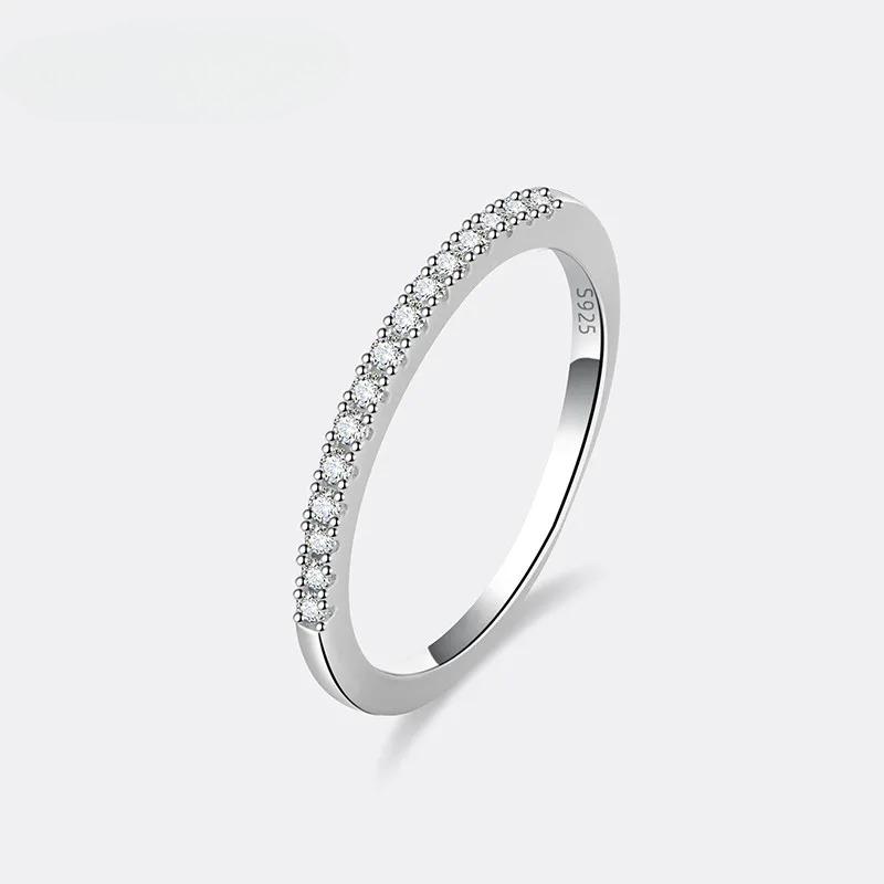 Certified Moissanite Ring for Women S925 Pure Silver Classic Eternal Laboratory Diamond Wedding Fashion Jewelry