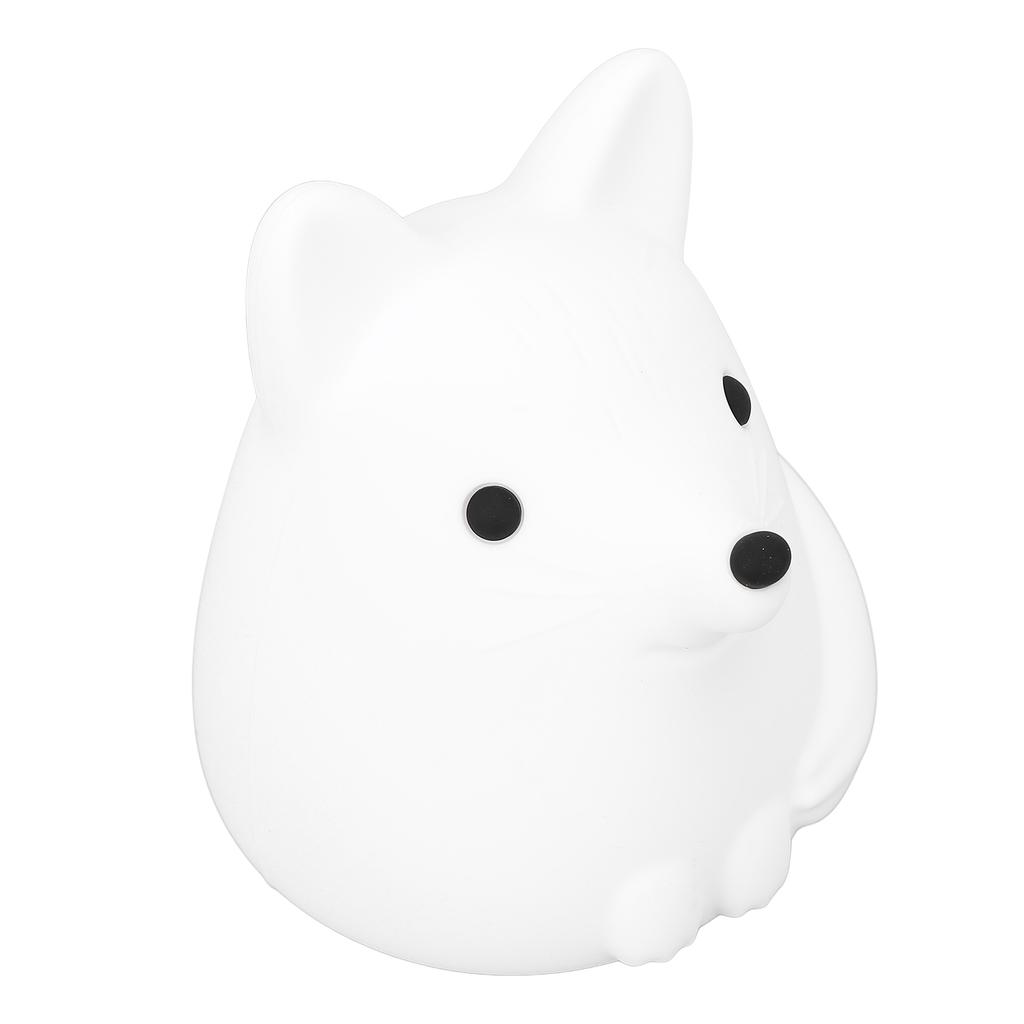 Cute Fox Night Light Silicone Tap Control USB Rechargeable Animal Nursery Night Lamp for Bedroom