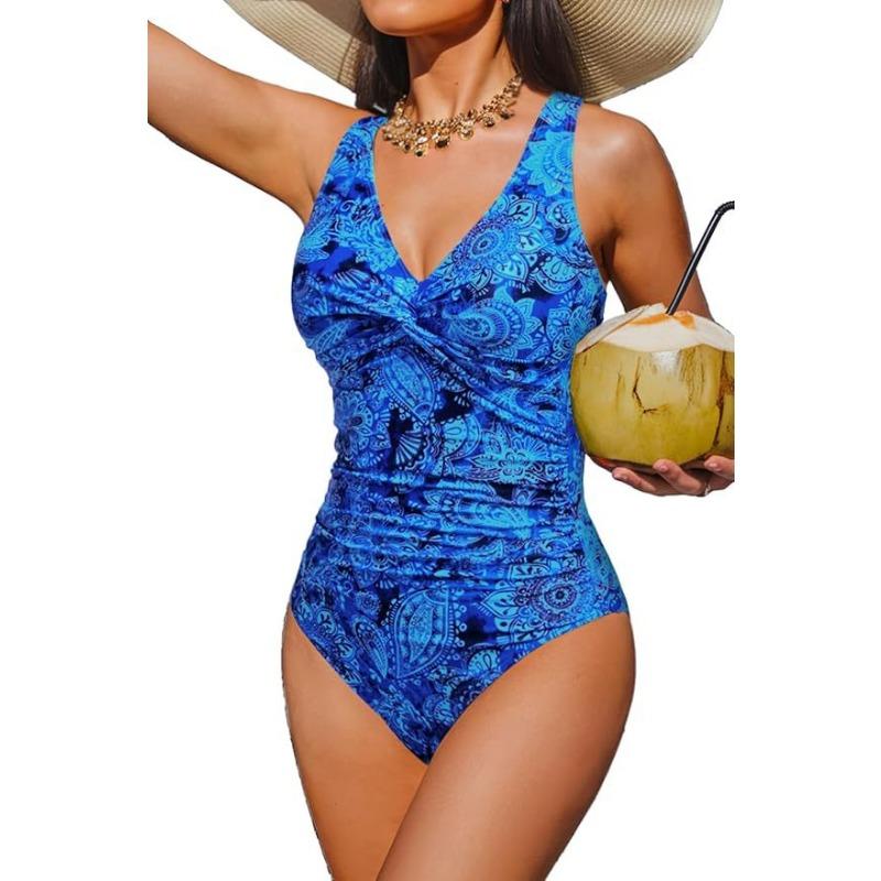 New Popular One-piece Bikini Sexy Leopard Print Splicing European and American Thin Waist Swimsuit Swimsuit