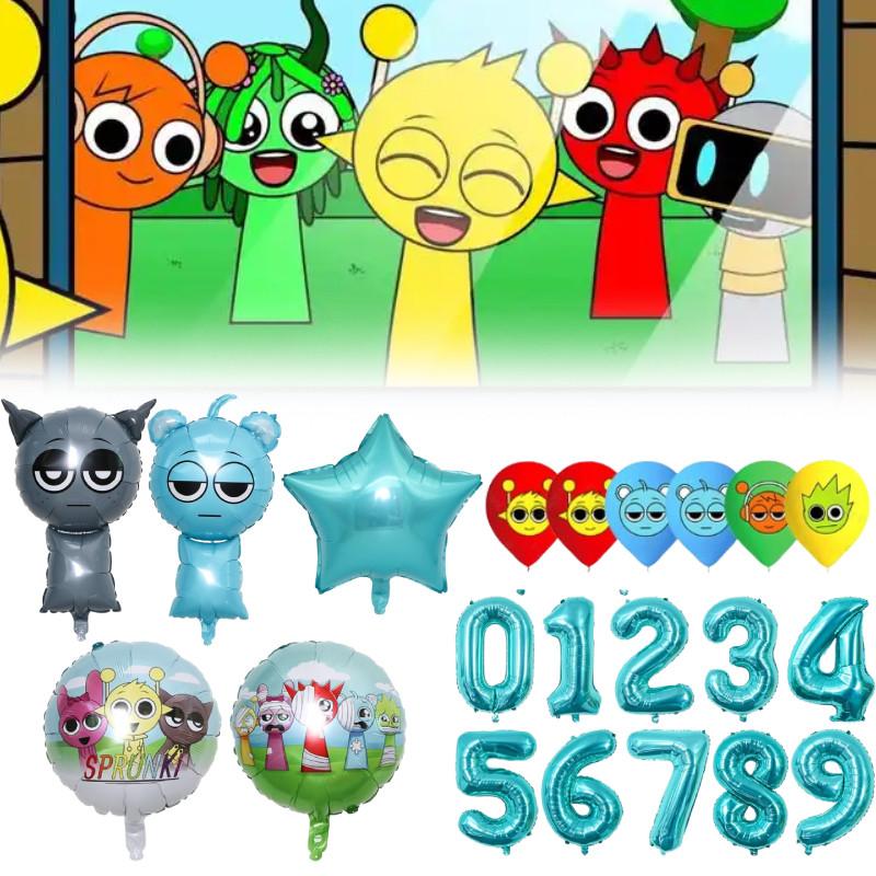Foil Sprunki Cartoon Balloons Colorful Wedding Festival Birthday Decoration