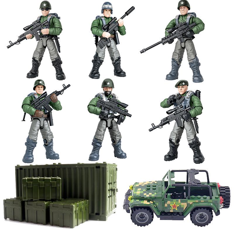 Movable Military Minifigure Building Blocks for Boys