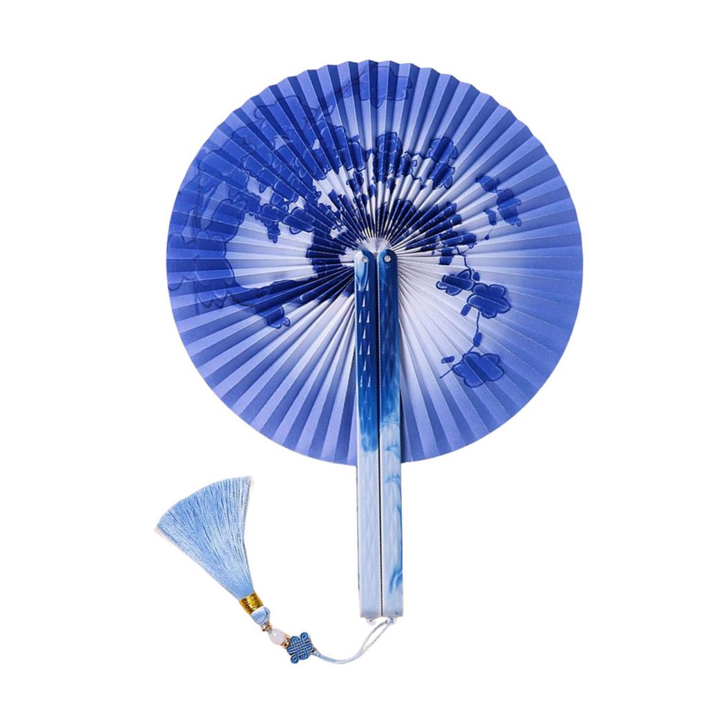 Handheld Hand Fan With Tassel Magnetic Folding Fan For Women Vintaged Shape Paper Fan For Weddings And Decorations