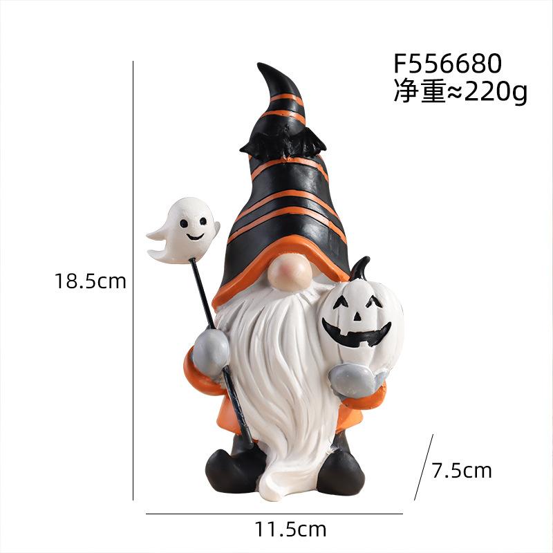 

Halloween gnome resin ornament ghost pumpkin bat broom dwarf creative home holiday decoration crafts