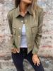 Suede Turn-Down Collar Long Sleeve Jacket with Metal Zipper - 2025 Collection