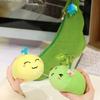 Caterpillar Green Soybeans Plush Keychain Fluffy Kidney Bean Plush Toy  Couple gift
