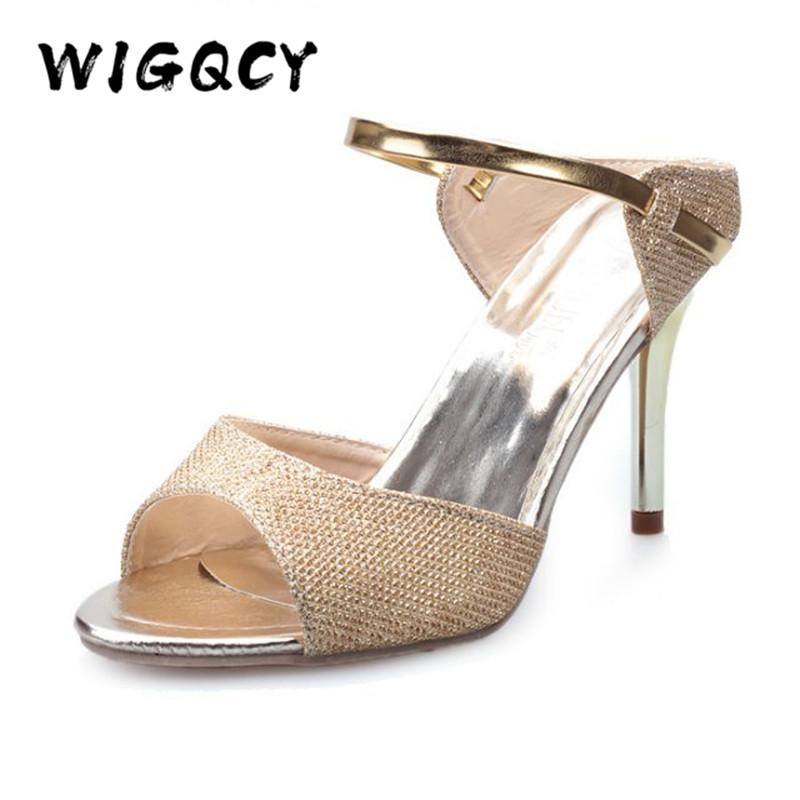 

High Heels Square Heels Sandals Women Sexy Peep Toe Ladies Sandals New Summer Shoes Woman Fashion Slip-On Riband Party Shoes