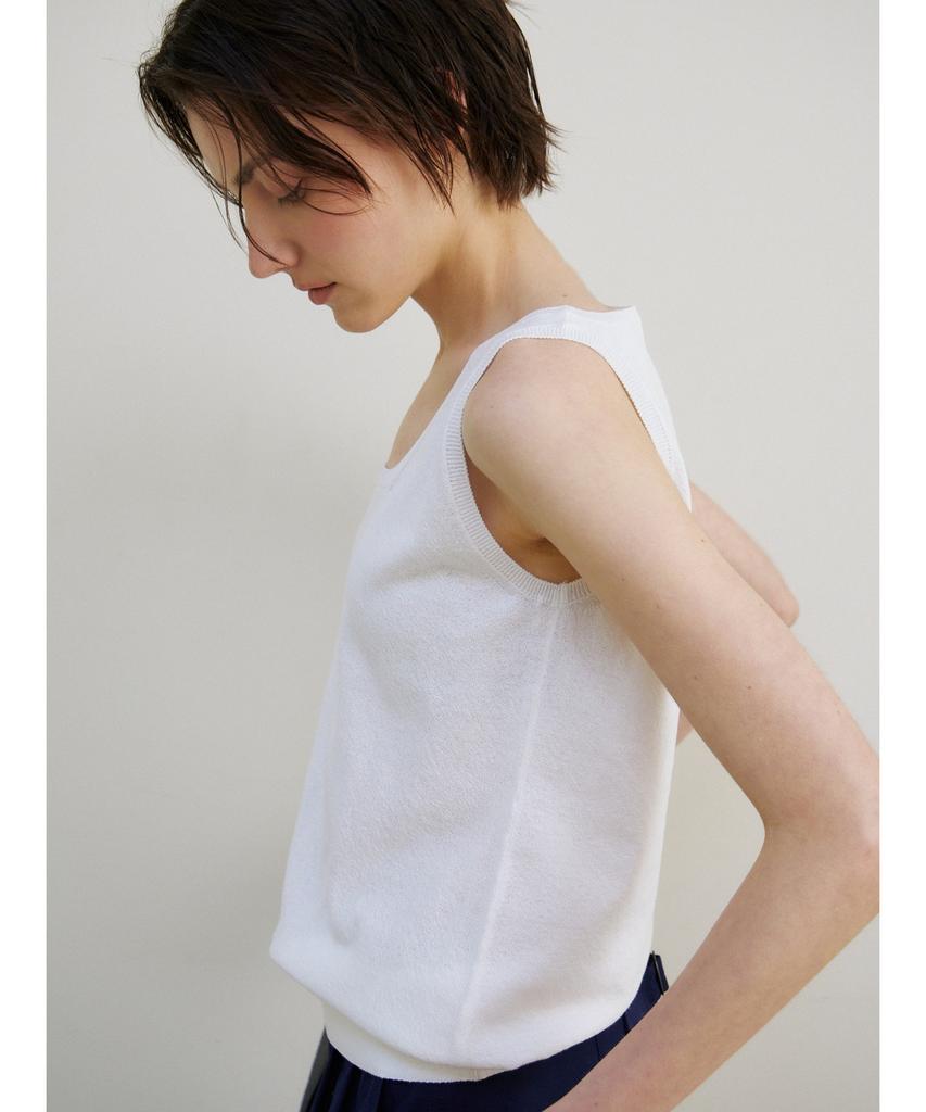 Ninnis Tie Sleeveless Knit Top (White)