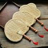 Hand Woven Handheld Fan Rustic Chinese Manual Fan Personality Camping Fan  For Summer Cooling