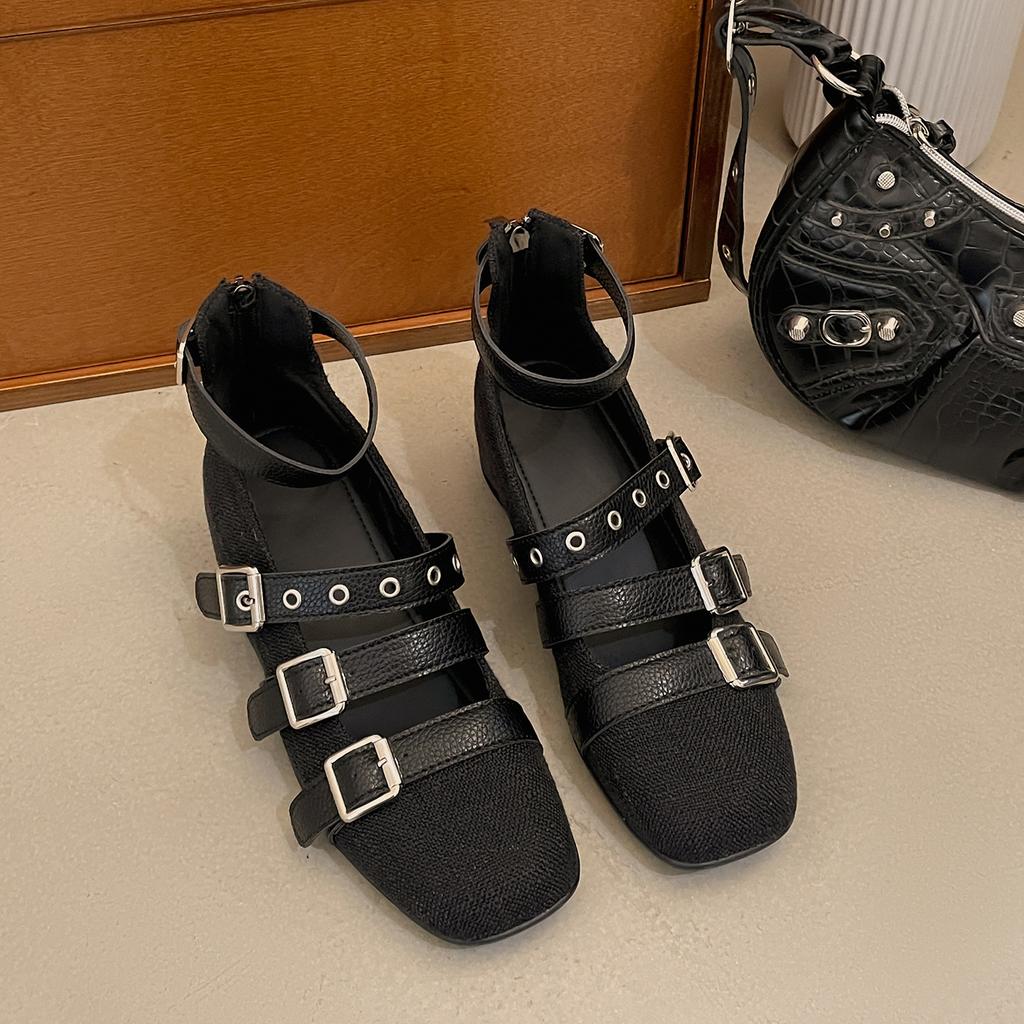 Silver French Ballet Style Thick-soled Shallow Mouth Inner Height-increasing Single Shoes for Women's Summer 2025 New Models with Skirts Mary Jane S