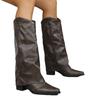 Women's Retro Studded Knee-High Boots, French Style Western Cowboy Riding Boots, Slim Fit Tall Fall Winter Shoes