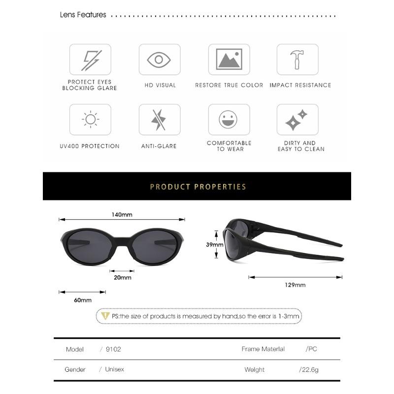 Outdoor Sports Polarized Sunglasses Women Men Unisex Oval Glasses Reflective Mirrored Lens Color Patchwork Shades
