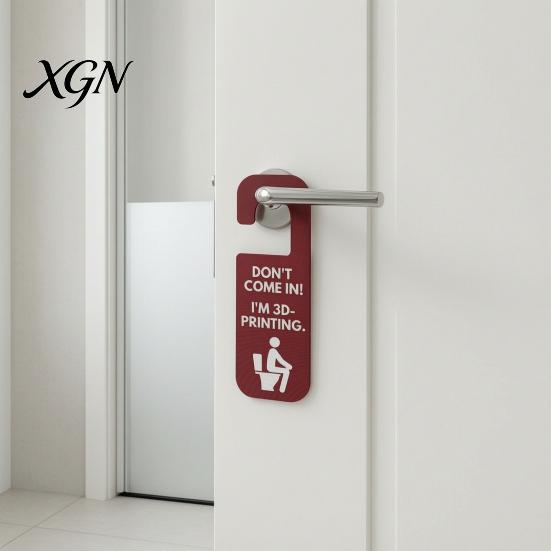 Door Handle Hanging Sign Funny 3D Printed Hanger for Workshop And Office, Don't Come in I'm Printing, Durable Plastic PLA Material Privacy Plaque Knob