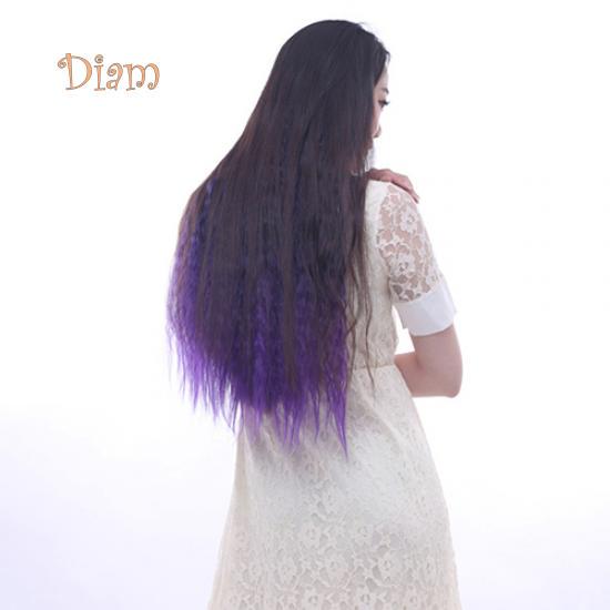 Tenfyer Extension de cheveux à clipser, longs et sexy, dégradés de couleurs, ondulés et bouclés, pour femmes, 60 cm