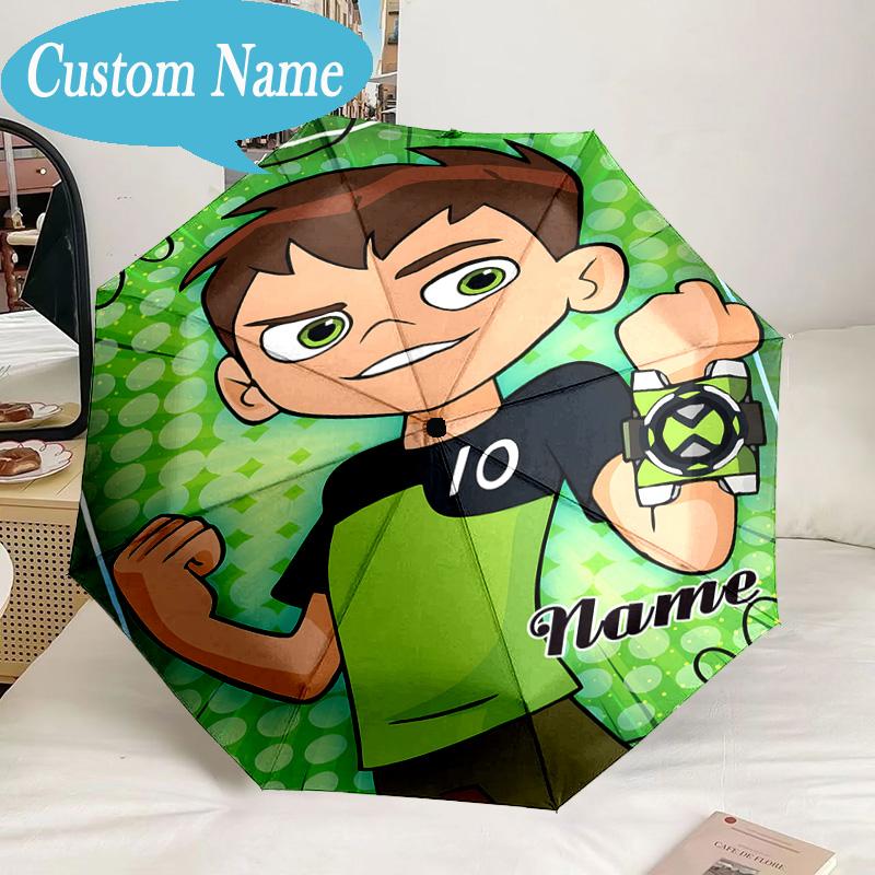 Custom Name Umbrella Ben Alien Force Umbrella 8-Frame for Travel, Camping, Casual Lightweight Portable, Essential for Family Gifts