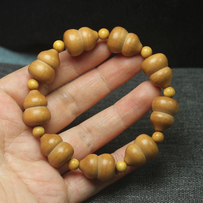 

Green Sandalwood Multi-gourd Bracelet, Fortune Gourd Prayer Beads