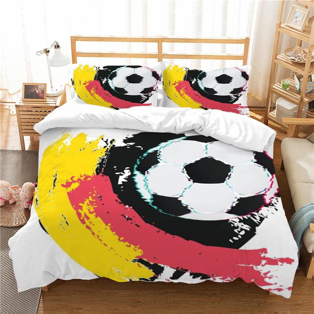 Heißer Verkauf 3D Fußball Malerei Bettbezug-Sets Hochwertige Bettwäsche Anzug König Doppel Größe Atmungsaktiv Schlafzimmer Dekoration Bettbezug-Sets