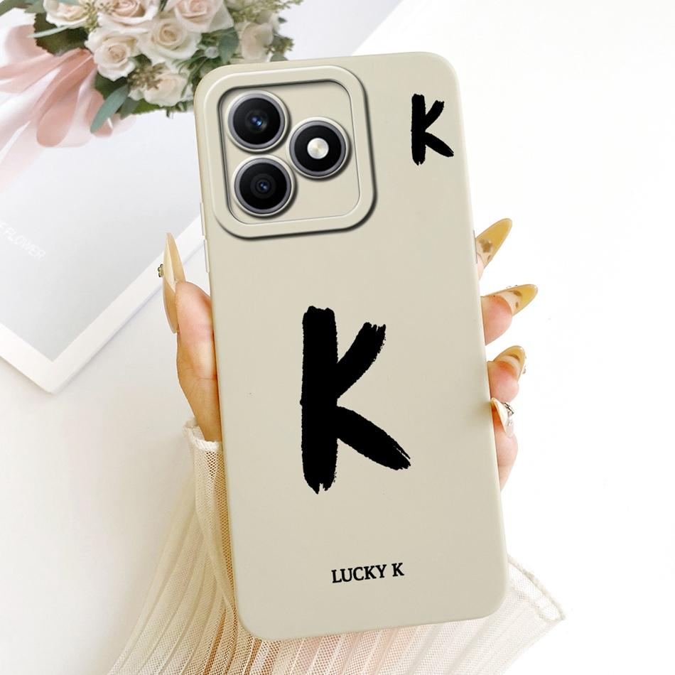 For Honor X8d Lucky Initial Letter Phone Case For Honor X8d X 8D 4G Soft Silicone Cases Bumpers