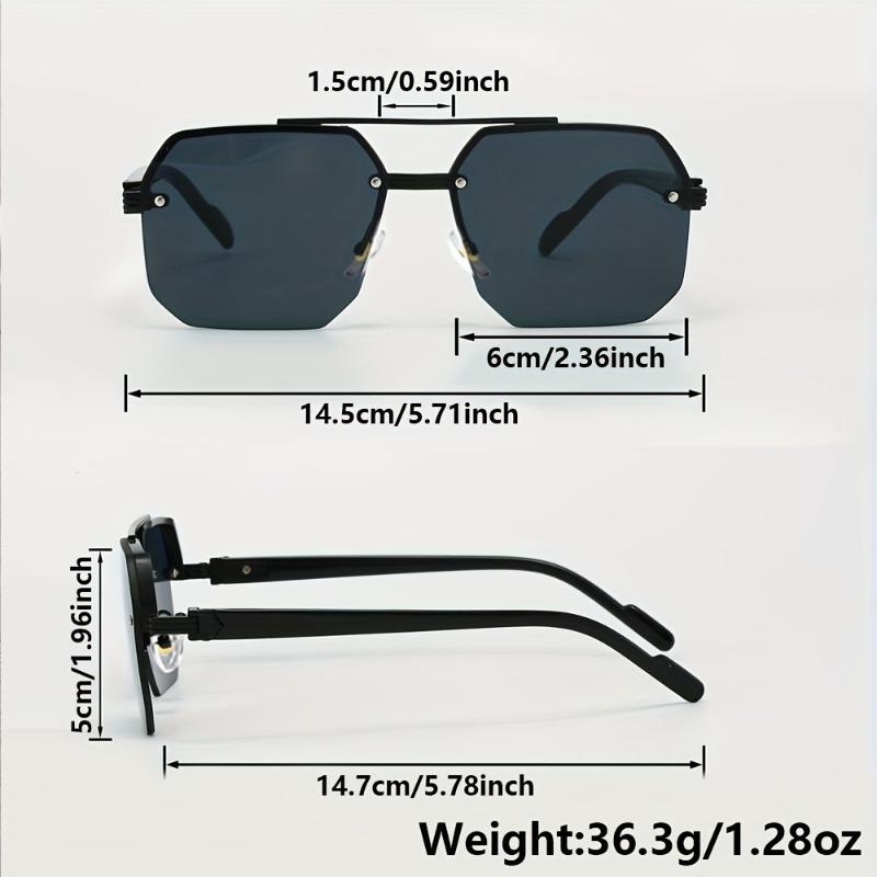 2pcs Semi-Rimless Fashion Glasses for Men Women Perfect for Summer Parties Casual Streetwear Holiday Gifts