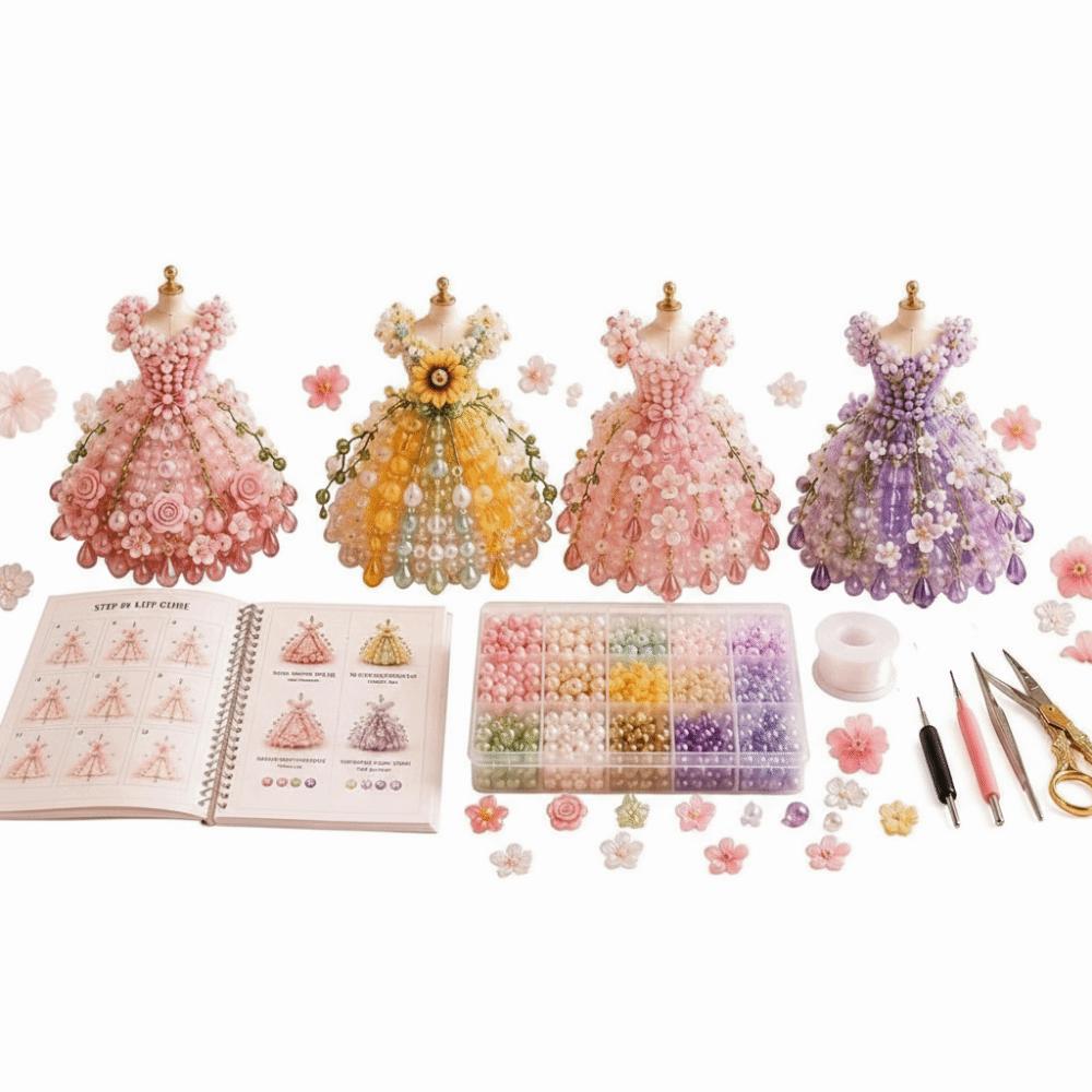 Kit per tessitura con perline Piccole Perline Kit per Arte con Perline Design Carino Kit Vestito con Perline 3D Decorazione per la Casa
