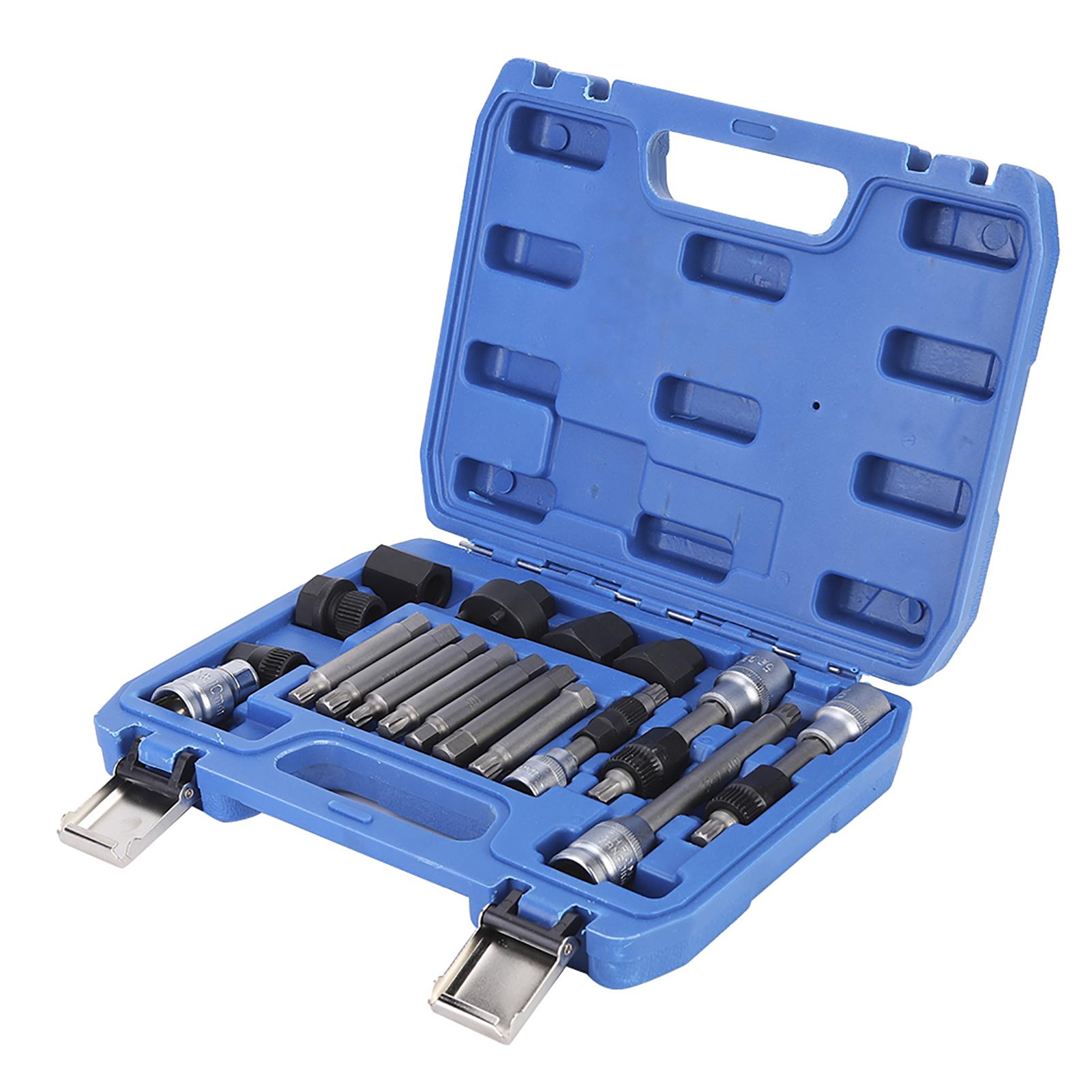 

18Pcs Set Alternator Pulley Disassemble Remover Kit Car Repairing Tool