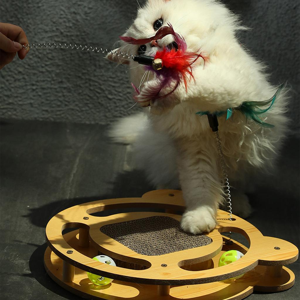 Cat Scratcher Board Wear Resistant Cat Scratching Board Toy with Ball Multifunction Grinding Claw