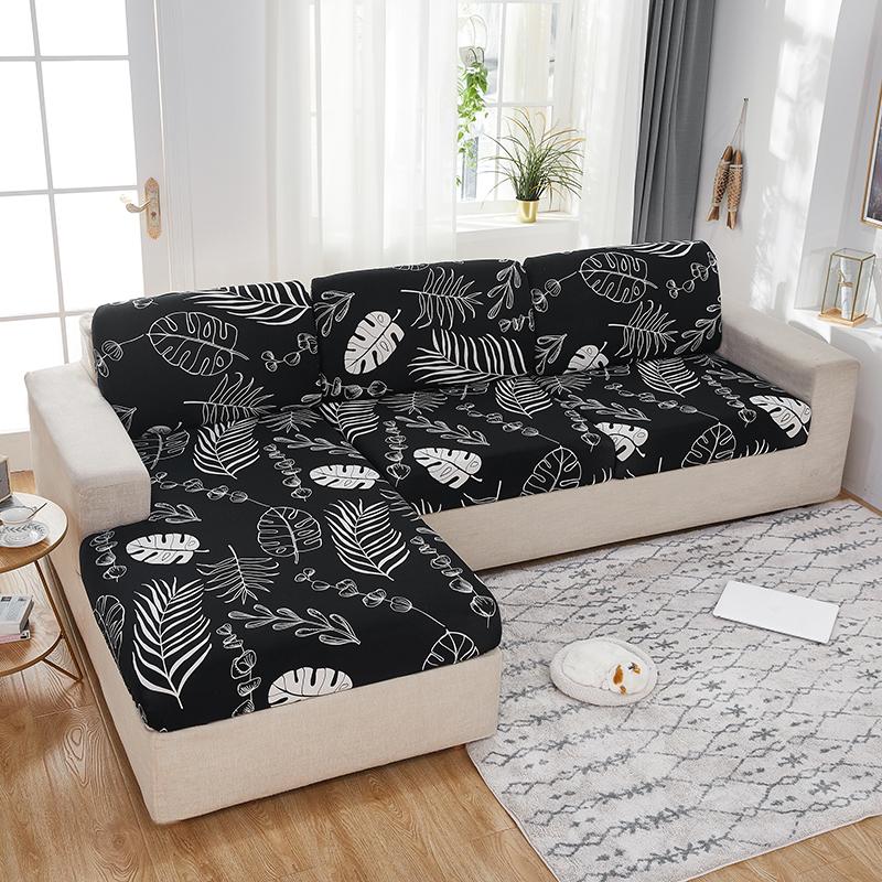 Bedruckter Sofa-Sitzkissenbezug, elastisch, Haustiere, Kinder, Wohnzimmer, Blumenmuster, dehnbar, waschbar, abnehmbarer Schonbezug, Möbelschutz