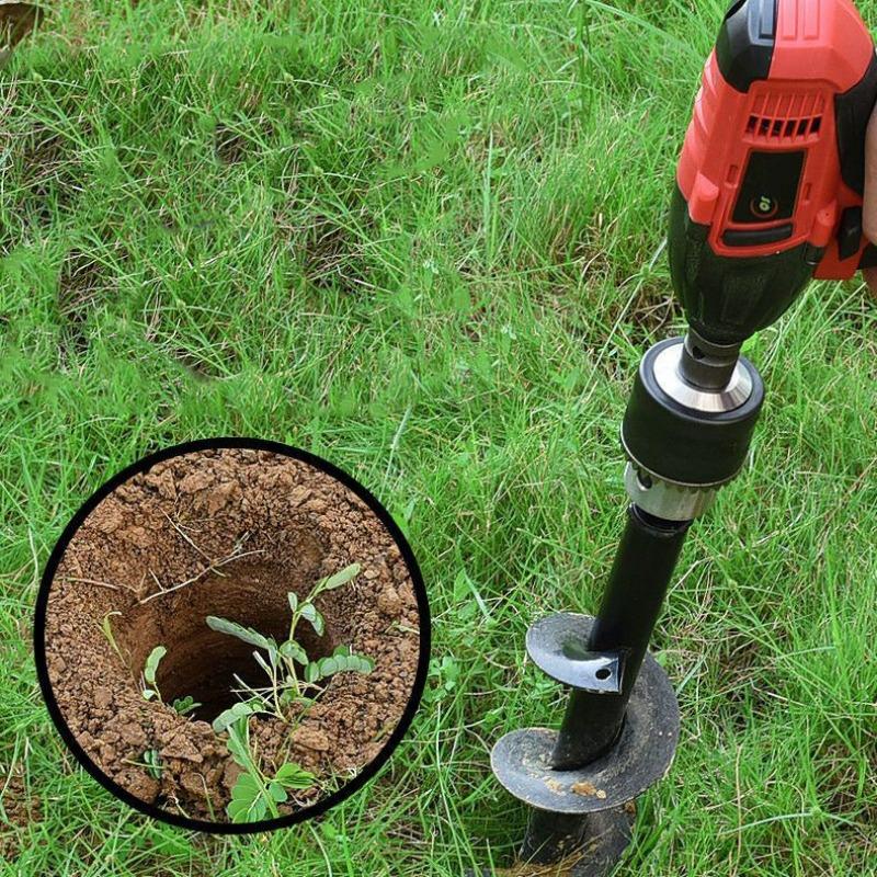4/5cm Garden Auger Spiral Drill Bit Spiral Hole Digger Ground Drill Earth Accessories Seed Planting Flower Planter Planting Tool