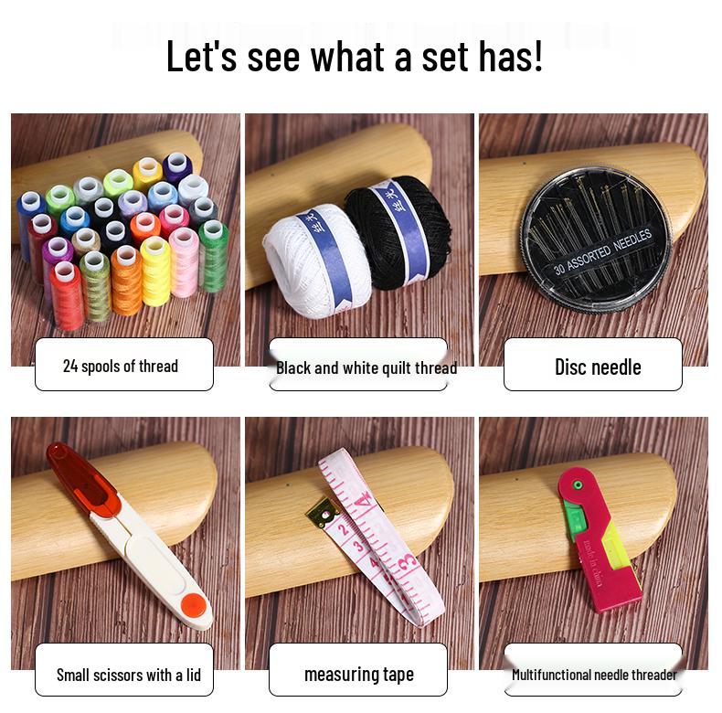 Portable Multicolor Needle & Thread Kit: Multifunctional Storage Box for Household Mending.
