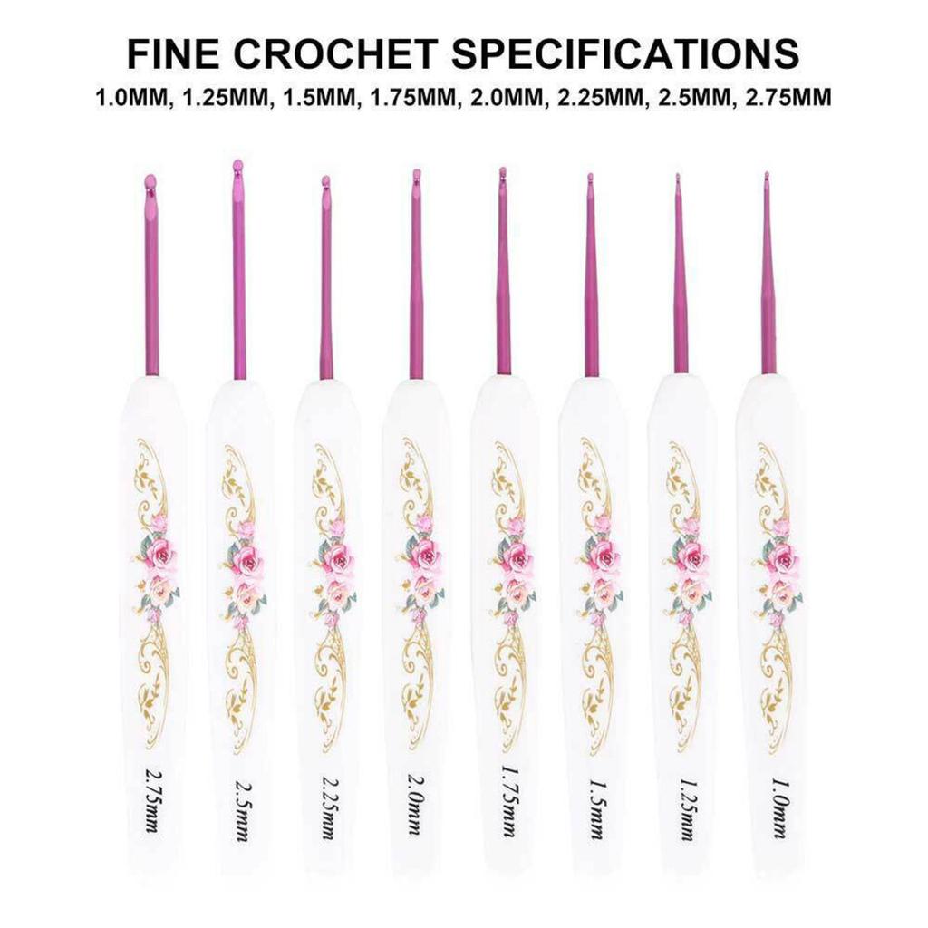16 Uds. Nuevo juego de ganchillo con mango suave, agujas de tejer de aluminio de 1,0 ~ 6,0mm
