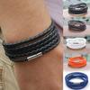 New Simple Leisure PU Leather Hip-hop Bracelet Colour Punk Couple Multi-layer Hand Rope Men Women Holiday Jewellery Accessories