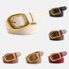Color Solid Simple Belt With Irregular Square Needle Buckle Design For Use Daily