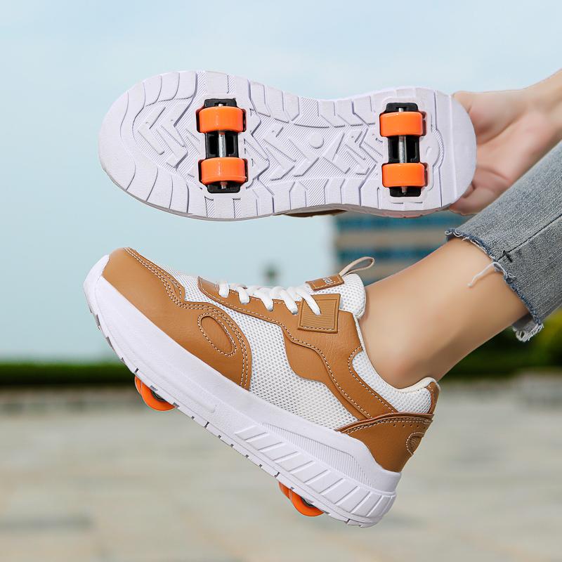 TUINANLE New Boys Fashion Sneakers Roller Skating Casual Shoes Best Girls Gift Four Wheel Inline Skates
