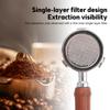 51mm Bottomless Portafilter with 3 Ears Stainless Steel Basket and Solid Wood Handle Portafilter