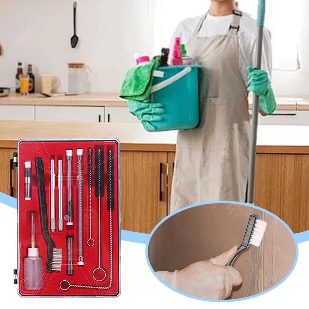 17/23Pcs Storage Case Spray Nozzle Cleaning Brush Set Pneumatic Paint Sprayer Clean Kit Air Tools