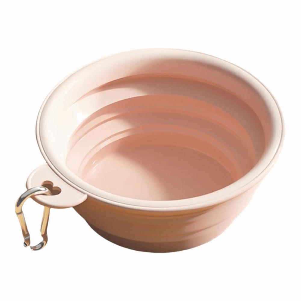 Collapsible Pet Dog Food Water Bowl with Carabiner Pet Accessories Folding Supplies Dishes Silicone Cats Pet Folding Bowl
