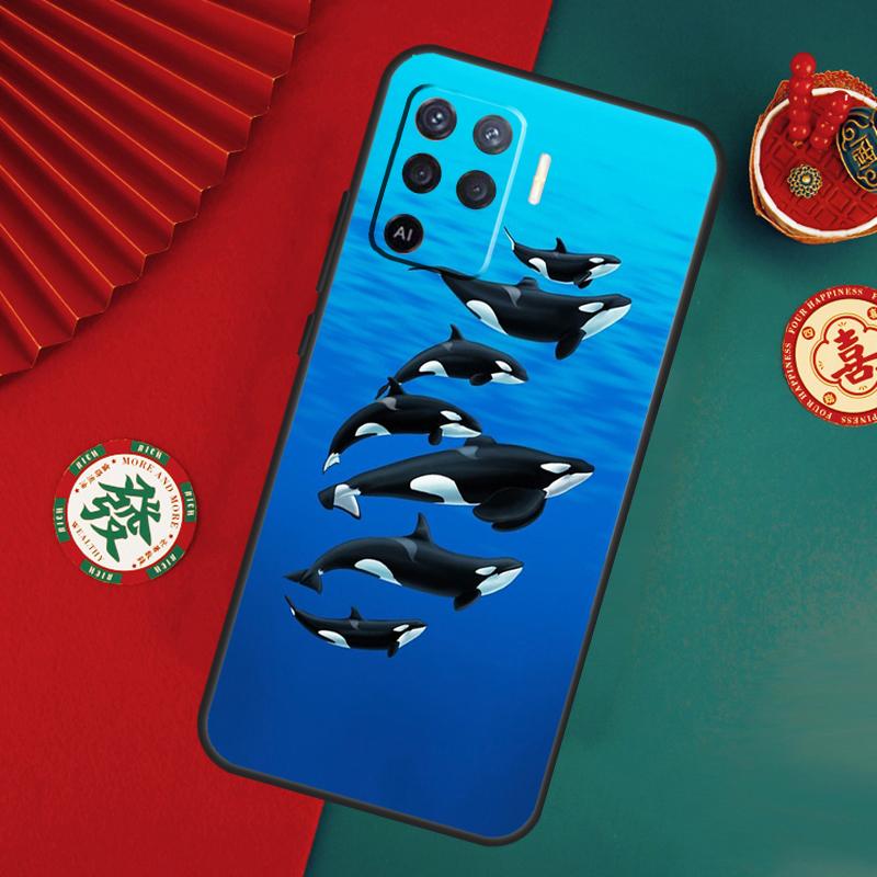 Orcas Whale Case For Oppo A76 A16 A96 A17 A60 A40 A80 A98 A58 A78 A18 A38 A57 A74 A54 A94 A15 A5 A6 Pro