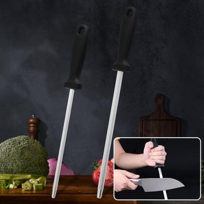 מוט השחזה מקצועי פלדת פחמן גבוהה מוט השחזה לכלי מטבח קצבים עם ידית ארגונומית מונעת החלקה