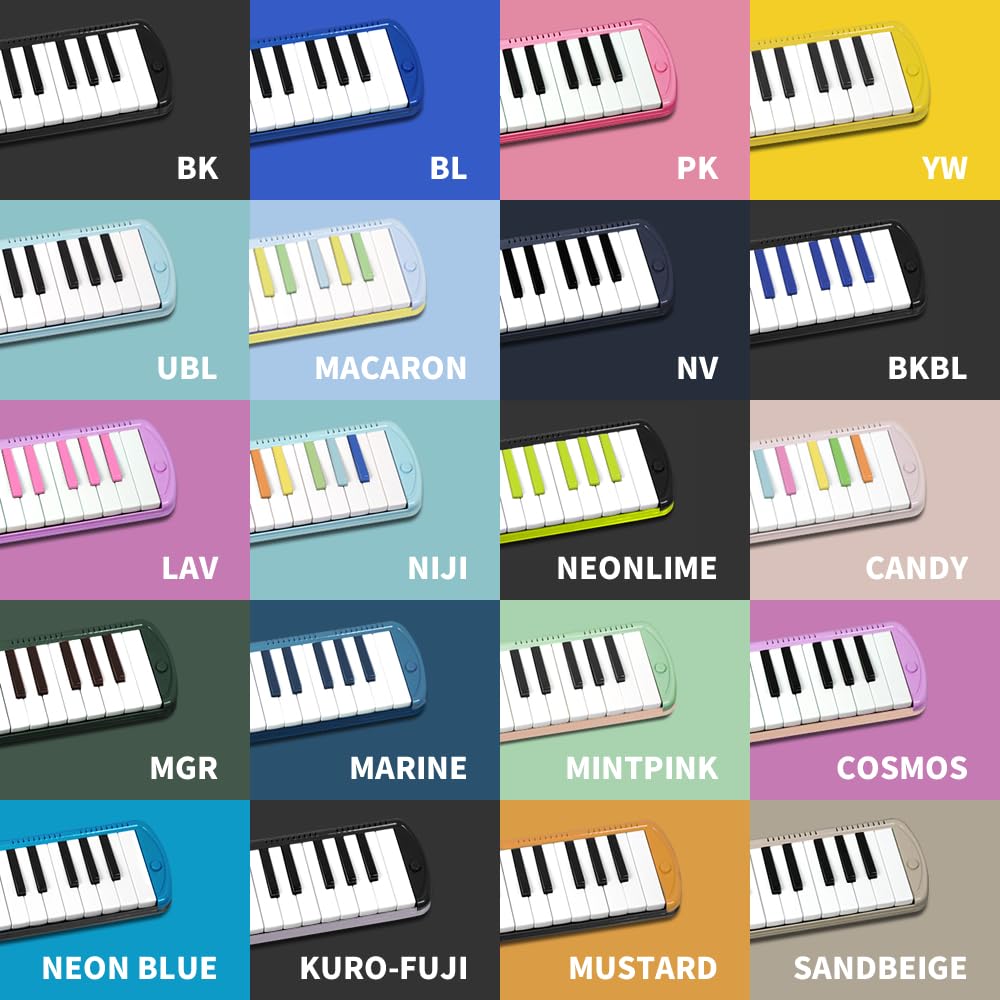 KC Kyoritz Melody Piano Melody Mint Pink Label and Name 32-Key Harmonica, (P3001-32K/MINTPINK) (Includes Do-Re-Mi Stickers, Cloth, Stickers)
