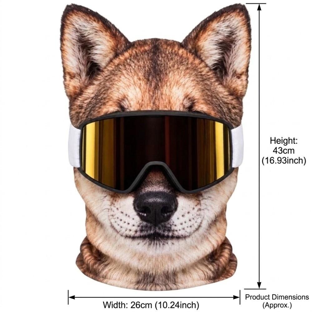 Soft Elastic Fabric Animal Face Ski Mask Vivid Animal Prints Animal Prints Mask  Outdoor Activities
