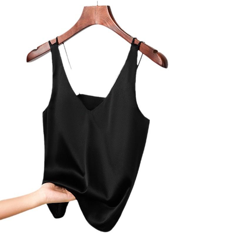 Guolian Lace Cup Silk Camisole - 19 Momme Satin, Beautiful Back Design