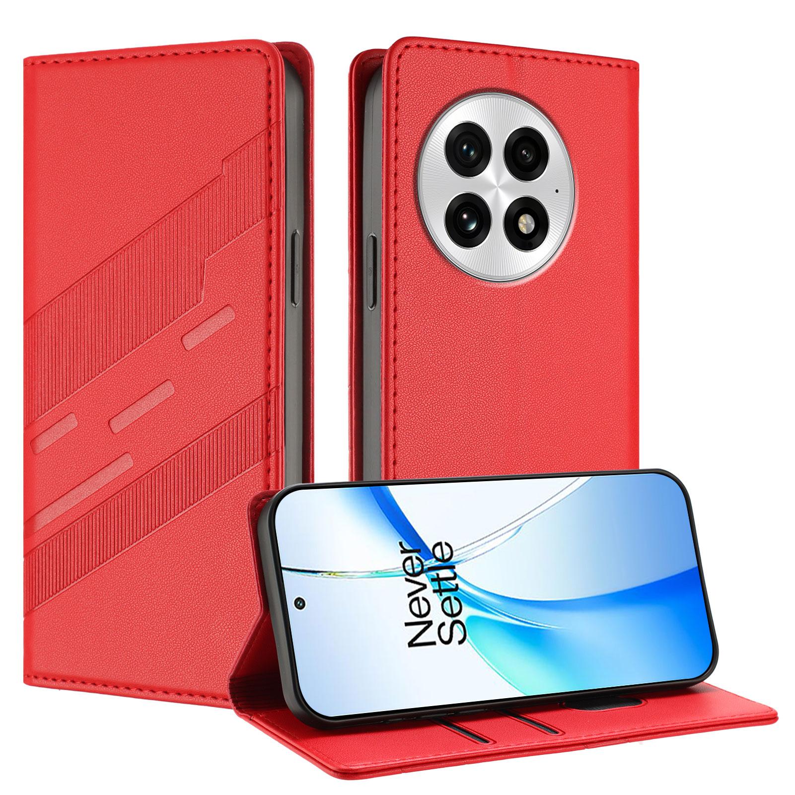 

For OnePlus 13 Phone Cases Punk Style Imprinted Wallet Stand Leather Cover Baby Blue