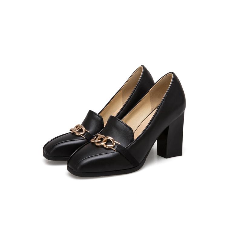 Fashion Elegant High Heels Women Pumps Shoes Spring Brand Black White Heeled Party Office Shoes Luxury Chain Casual Dress Pumps Big Size