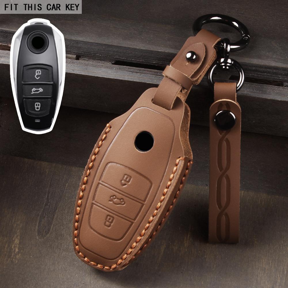 

Leather Key Case for Old Volkswagen Touareg 13/14/15/16/17 Models коричневий