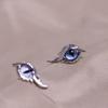 2Pcs Simple Angel Feather- Wings Cat Eye Earrings Female Ins Popular All-match Hip-hop Street Earrings for Birthday Gift