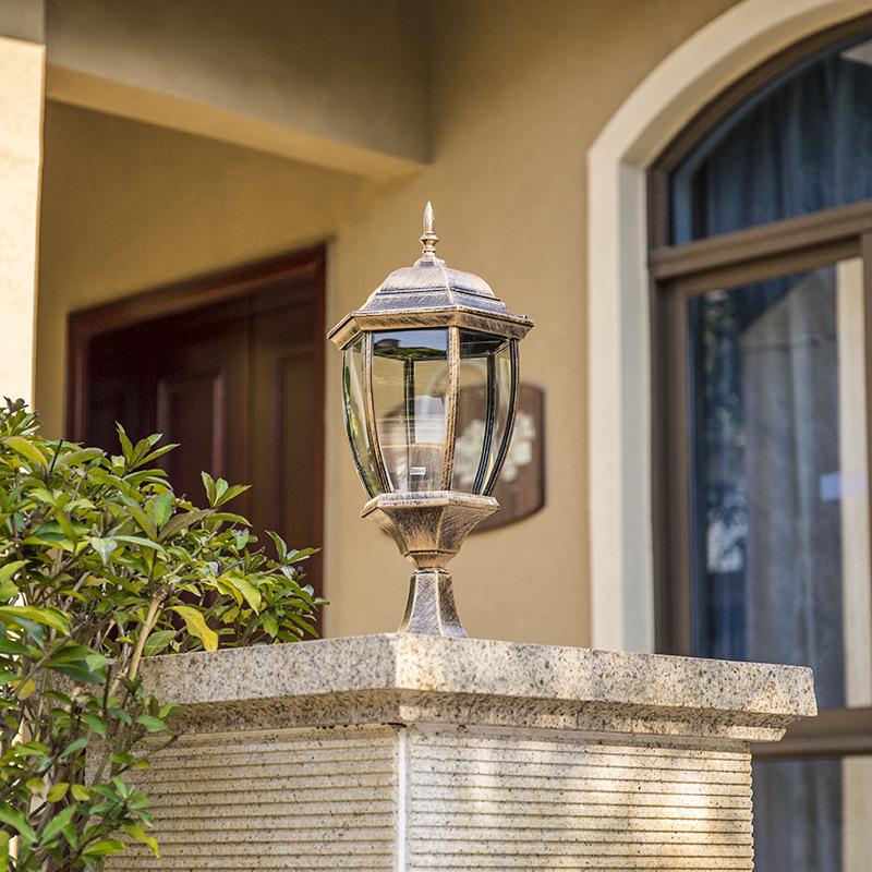 Wasserdichte Außen-Säulenleuchte im europäischen Stil für Zäune und Torpfosten