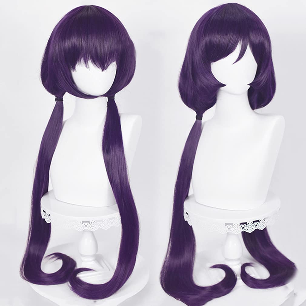 LAOBAO Cosplay Wig, Twin Tails, Purple, Long, Heat Resistant, Costume Wig, Halloween Costume Accessory, Cosplay Wig