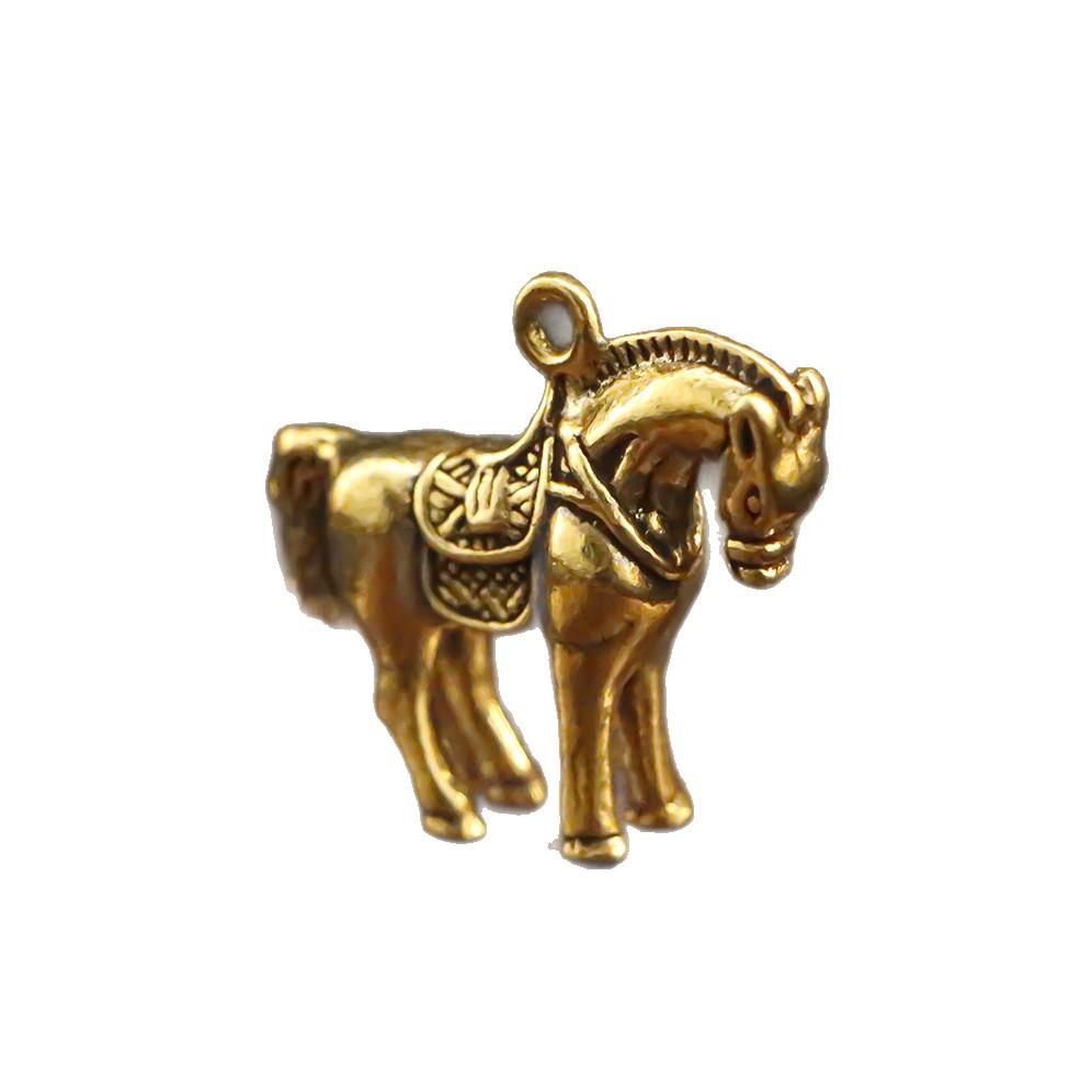 Brass 3D Zodiac Horse Keychain Pendant