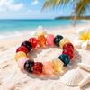 Direct supply retro elastic bracelet dopamine contrasting color ink resin bucket bead bracelet bracelet