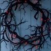 Light-Up Halloween Crow Wreath: Black Twigs & Branches for Haunted House Decor