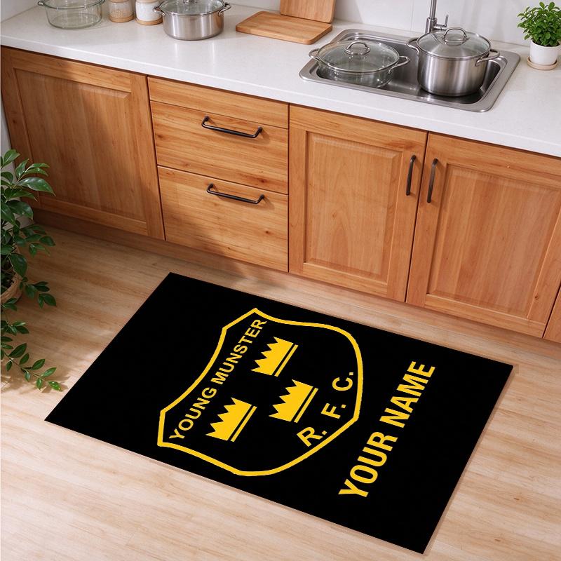 munster rugby Customizable name kitchen floor mat easy to clean and wipe down Suitable for kitchens living rooms and entryways—a perfec